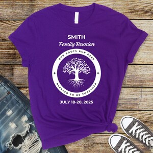 Personalized Family Reunion T-Shirts Our Roots Run Deep Unisex Short Sleeve Tee Add Your Name and Reunion Date Blessed To Be Together