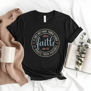 Faith Inspirational Christian T-Shirt Luke 1:27 Bible Verse Shirt Christian Religious Gift Hope Encouragement Top Short Sleeve Unisex Tee