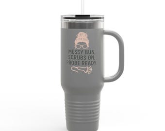 Taza de viaje de acero inoxidable con aislamiento térmico de 1,2 litros (40 oz), regalo para enfermeras, vaso térmico grande para bebidas frías y calientes, taza de viaje a prueba de fugas.