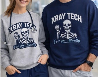 Sudadera de cuello redondo para técnico de rayos X / Sudadera para tecnólogo de radiología / Regalo de ropa de imagen médica para técnico de rayos X, enfermera de rayos X, personal de radiología