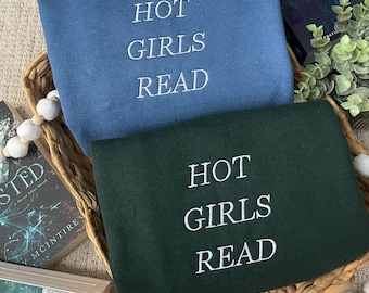 Hot Girls Read | Embroidered Bookish Sweatshirt