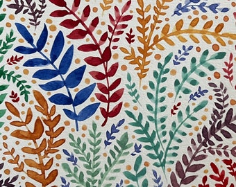 Hand painted greeting card with envelope, original botanical design, flat card