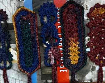 Dark academia crochet bookmarks, original design, handmade