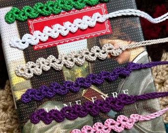 Crochet bookmark with tassel, fan stitch, cotton thread, original design, handmade (long version)