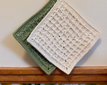 Crochet All-Purpose Cotton Kitchen Pads, use as potholders, dishcloths, trivets