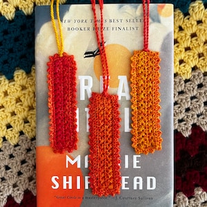 Crochet bookmark with tassel, star stitch, original design, handmade