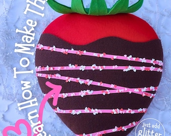 Chocolate Covered Strawberry Wreath Attachment Tutorial, No Sew Wreath Attachment Tutorial, How to Make a Strawberry Wreath Attachment