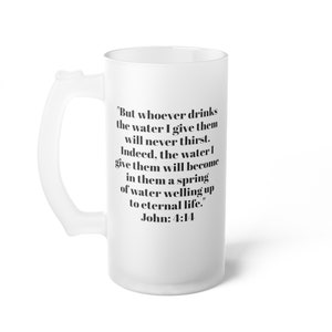 John 4:14 Frosted Glass Mug