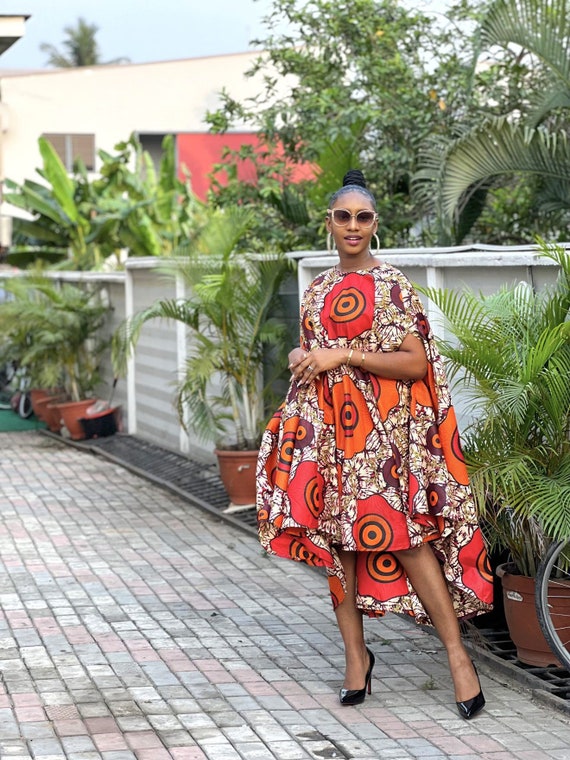 Oversized Fringe Dress African Print african High Low Dress african Clothing african Dress african Wedding Dress ankara Dress african Wax Etsy