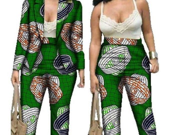 2pc Work Pants/Blazer Set|African dress/African print/African clothing /African dress/African wedding dress/Ankara dress/African wax