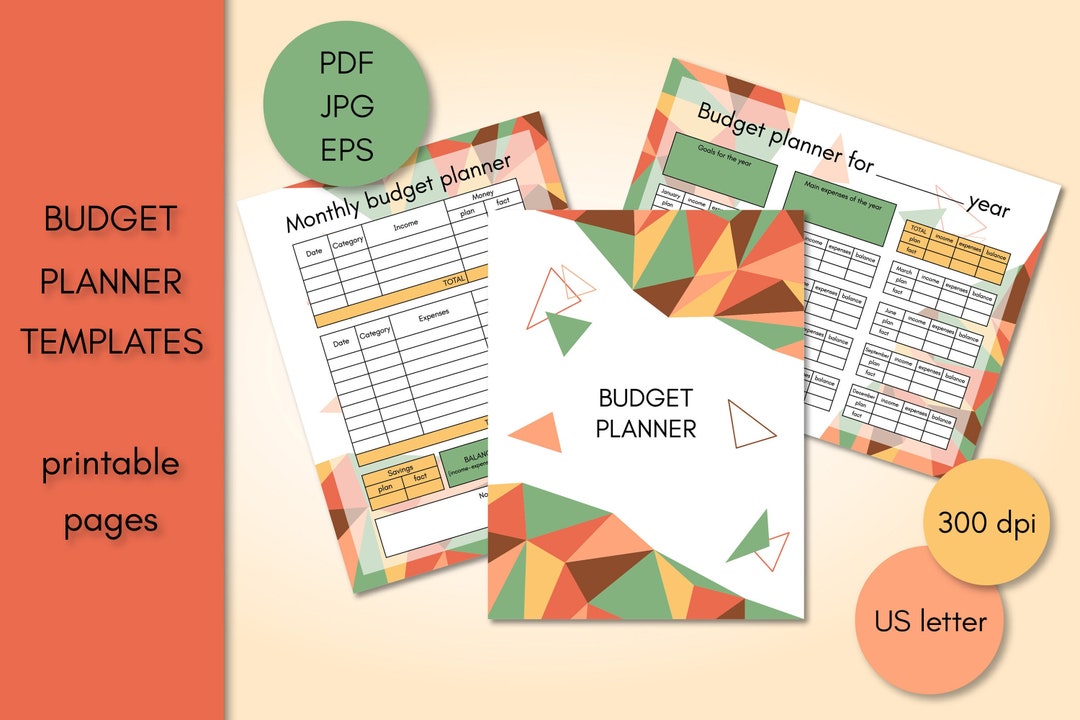 Budget Planner Templates PDF | Printable Financial Plan | EPS Vector ...