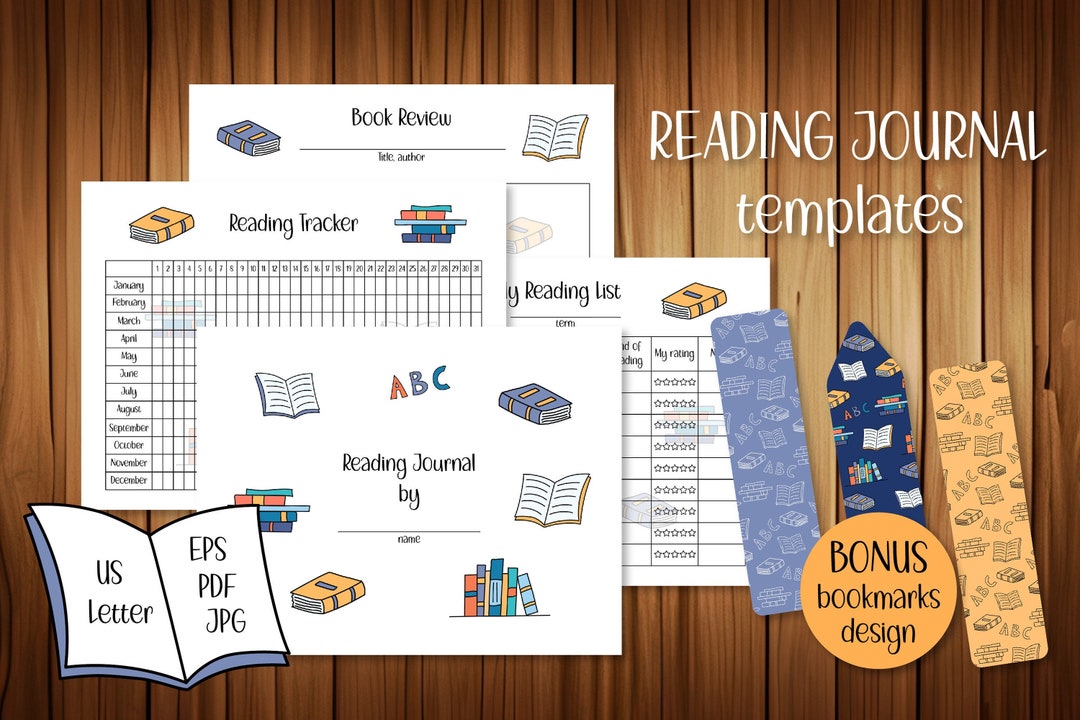 Reading Log Journal for Kids Printable | Print Template PDF Vector for ...