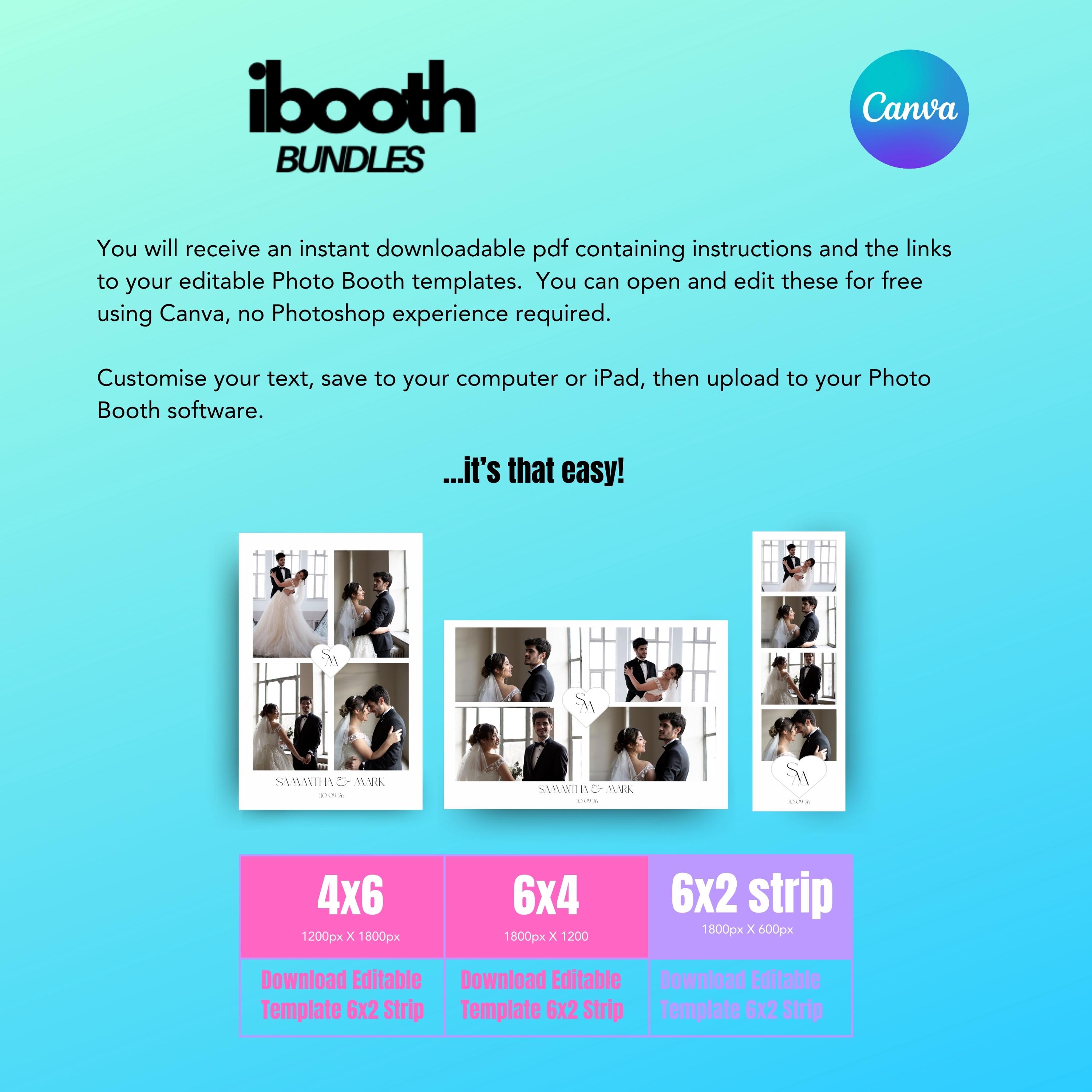 Editable Booth Design Minimalist Wedding Photo Booth Template, Canva Editable (digital ...