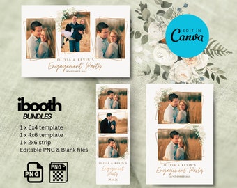 Rustikale Blumen Engagement Photo Booth Vorlage: Canva Bearbeitbar (Digitaler Download)