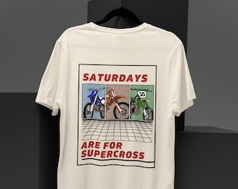 Supercross T-Shirt: Saturdays Are For Racing, Retro Motocross Graphic Tee