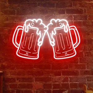 カスタムビールグラスネオンサイン、ビールネオンライト、ドリンク壁装飾、ホームバーネオンサイン、カスタムバーテーマサイン、クリスマスサイン