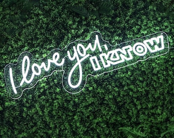Letreiro de neon "Eu te amo, eu sei": presente para casais, decoração de casamento