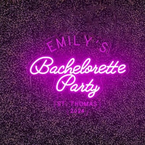 Custom Bachelorette Party Neon Sign: Engagement Party Decor