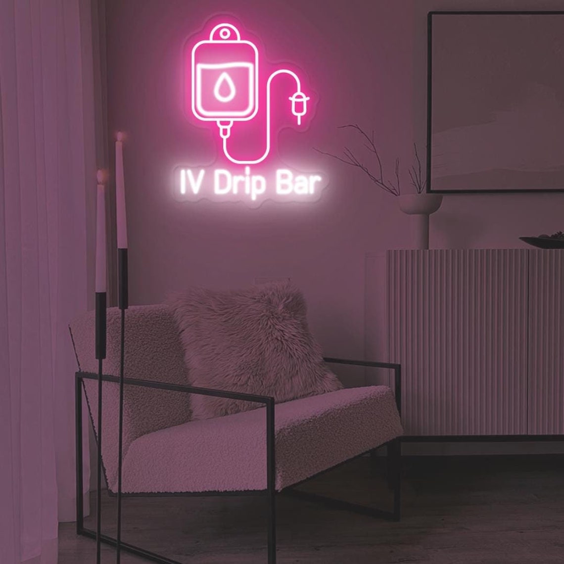 IV Drip Bar Neon Sign: Beauty Salon Decor, Nurse Injector Wall Art - Etsy