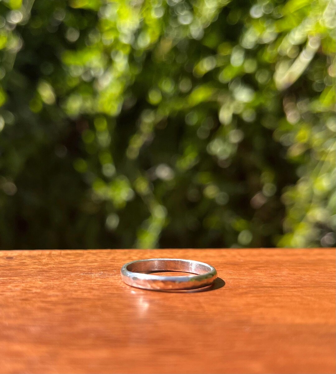 we took our beloved hand hammered band and made it... Silver Hand-hammered Ring - Etsy
