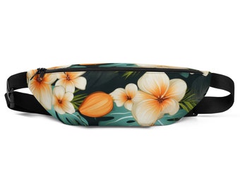 Hawaiian Print Fanny Pack Crossbody Bags Unisex Men and Women Trendy Sling Bag  Vacation Essentials Bumbag Handbags Belt Bag Travel Backpack