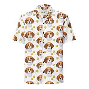 Beagle Button Up shirt, Dog lover shirt, Short sleeve shirt, gift for dog mom, funny dog gift