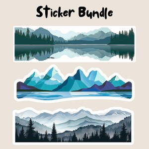 Mountain Sticker, Waterproof Gifts, water bottle sticker, laptop decal, bumper sticker, outdoor lover gifts, Infinity Boundary Waters