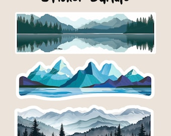 Mountain Lake Sticker: Waterproof Outdoor Decal