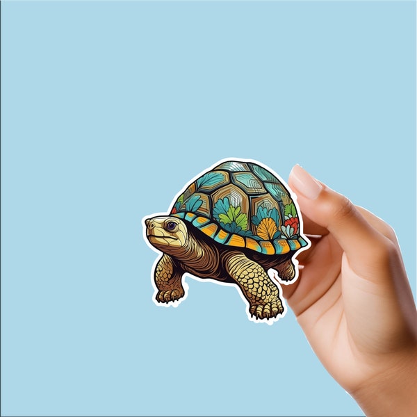 Tortoise Sticker, Waterproof - Funny Gifts - Water Bottle - Laptop - Funny - Phone - hard hat - laptop - colorful - big - turtle