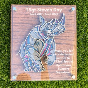 Customizable Military going away gift, Layered Wood Acrylic Plaque, Military Gift, Military Plaque, PCS  , promotion gift, retirement gift