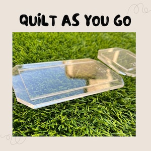 Quilt as you go templates, 5" x 2.5" rectangle and 2.5" square, 2 pack for cutting perfect squares and outlines, patchwork sewing template