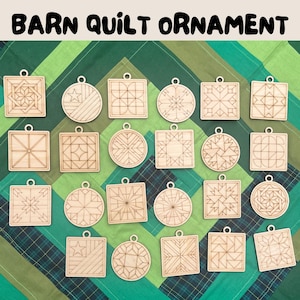Barn Quilt Mosaics Ornaments: DIY Craft Supplies, quilting, laser cut, christmas decor, gift for her