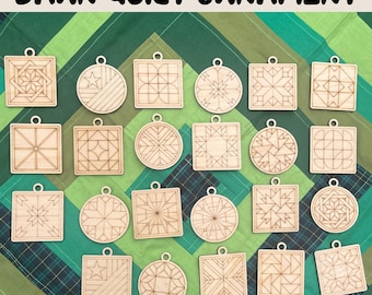 Barn Quilt Mosaics Ornaments: DIY Craft Supplies, quilting, laser cut, christmas decor, gift for her