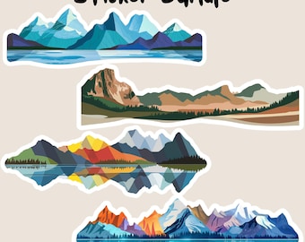 Rocky Mountain Stickers, water bottle, laptop, decal, waterproof