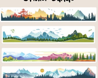 Mountain Sticker Bundle, Waterproof Vinyl Decals