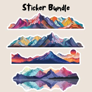 Mountain Sticker, Waterproof Gifts, water bottle sticker, laptop decal, bumper, outdoor lover gifts, Infinity Sticker, UV, snowy