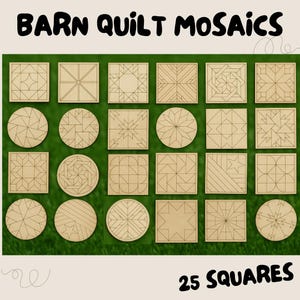 Laser Cut Birch Barn Quilt Mosaics: DIY Craft Supplies