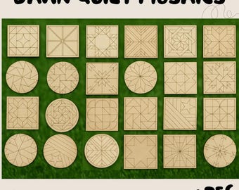 Laser Cut Birch Barn Quilt Mosaics: DIY Craft Supplies