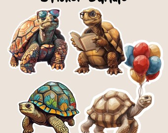 Tortoise with Balloons Sticker: Waterproof Vinyl Decal