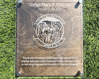 Custom Recognition Plaque: Military going away gift, state base military going away gift, farewell gift, promotion gift, retirement gift