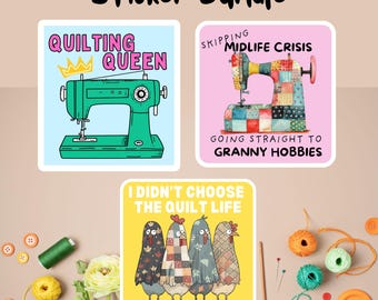 Funny Quilting Sticker, Granny Hobbies, Waterproof Vinyl Decal