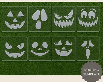 Jack-O-Lantern Router 8 Pack Template Set, Routing,