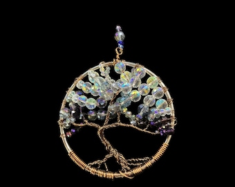 Atrapasol de cristal del árbol de la vida