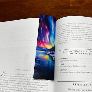 Handmade Double Sided Northern Lights Bookmark, Laminated