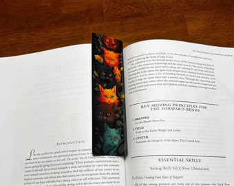 Handmade Double Sided Cat Bookmark, Laminated