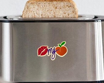 Sassy Kiss My Peach Magnet 3 Inch Handcrafted