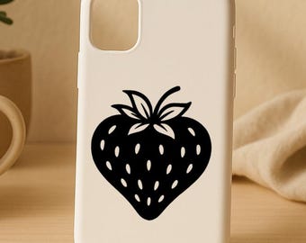 Strawberry Vinyl Decal – Cute Fruit Sticker for Car Window, Laptop, Water Bottle, Tumbler, Toolbox, or Notebook - Strawberry Sticker