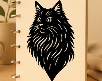 Fierce Fluffy Cat Sticker – Long Hair Kitty Vinyl Decal for Car, Laptop, Tumbler – Sassy Pet Lover Gift for Cat Moms, Dads & Feline Fans
