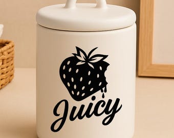 Juicy Strawberry Vinyl Sticker/Decal– Bold Flirty Fruit Sticker for, Laptops, Cars, Cases & More – Retro Pin-Up Style Sassy Waterproof Vinyl