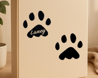 Custom Cat Paw Decal – Cat Paw Sticker - Personalized Name Vinyl Sticker – Multiple Sizes & Colors – Cute Cat Lover Gift - Fur Baby Love